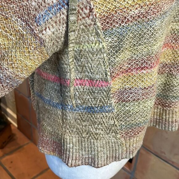 Daily Practice for Anthropologie Striped Multicolor V-Neck Sweater, size XS - Picture 4 of 9